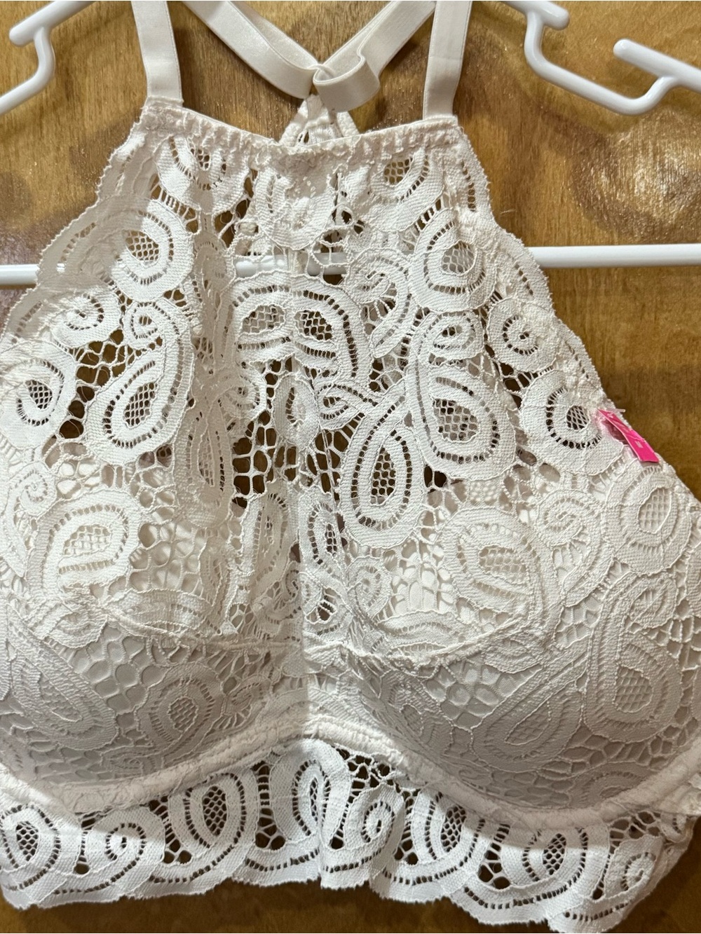 Victoria's Secret Ivory Lace High-Neck Bralette